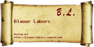 Blaser Laborc névjegykártya